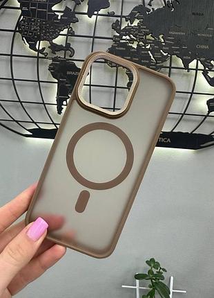 Чехол-накладка matte magsafe iphone 15 pro max,чехол прозрачный с магсейфом для телефона айфон 15 про макс