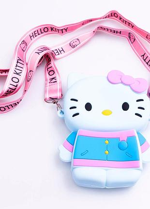 Дитяча силіконова сумочка 13х10х3 см із регульованим ремінцем hello kitty