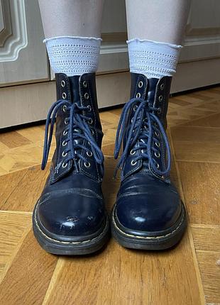 Чоботи dr.martens 1460 navy smooth blue