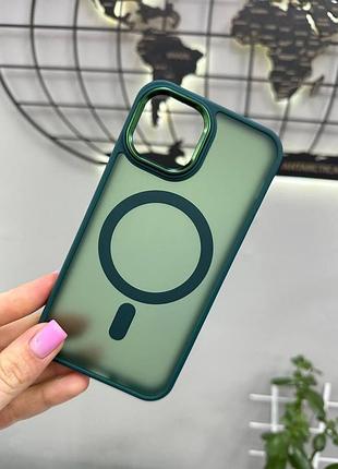 Чохол-накладка magsafe iphone 11 pro,чохол прозорий з магсейфом для телефону айфон 11 про (зелений)