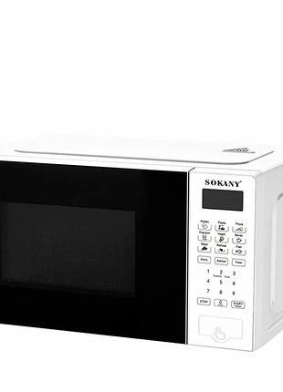 Мікрохвильова піч 1100 вт 20 л з підсвіткою для розігрівання та приготування страв sokany