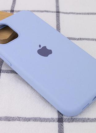 Чехол silicone case full protective (aa) для apple iphone 12 pro / 12 (6.1") голубой / lilac blue 2