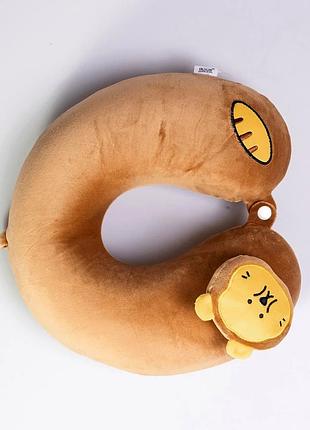 Подушка для шеи u-образная ортопедическая memory foam 30×30×10см для путешествий lion