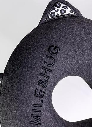 Ортопедична подушка для шиї memory foam u-подібна темно-сіра 30х30х10см для подорожей і відпочинку