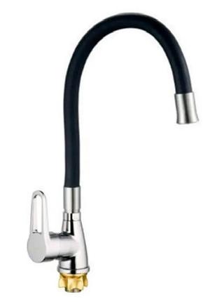 Смеситель для кухни mixxus sop4-045 reflector black с черным силиконовым изливом (mi6487)
