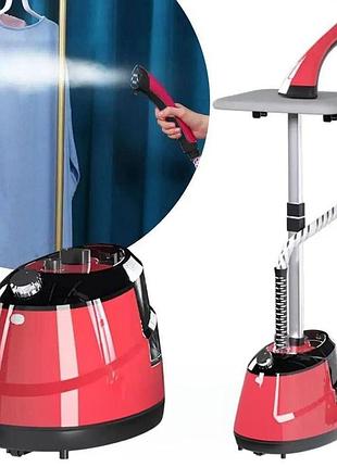 Відпарювач вертикальний для одягу garment steamer 2000w червоний паровий прас для всіх типів тканини