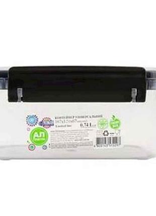Контейнер пл. 0.74л limited line прямоугольный, черный тм al-plastik