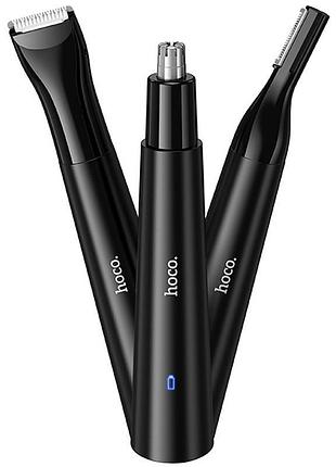 Триммер электрический hoco hp37 3-in-1 (eyebrow, nose & hair) 320 mah black