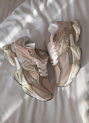Женские кроссовки new balance 9060 beige pink