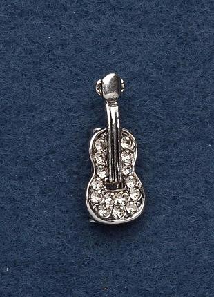 Брошка скрипка 2,5х1см сірий метал