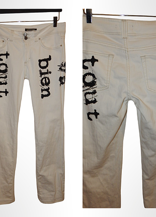 Rare y2k! винтажные женские джинсы gfferre с принтом straight fit. size w29
