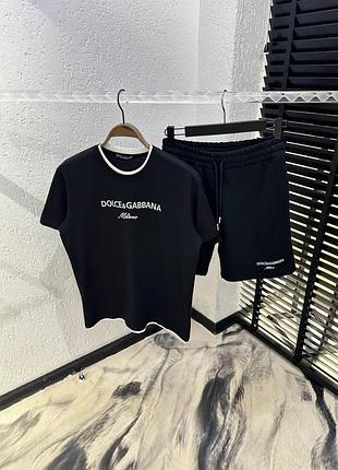 Спортивный костюм мужской черный осенний весенний летний с шортами