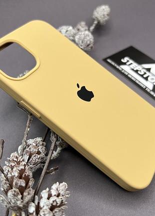 Чехол silicone case cover full для iphone 13 6.1 с микрофиброй силиконовый противоударный 40. песочный (cofee)
