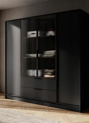 Шкаф четырёхдверный kelly rm 4d 206, чёрный