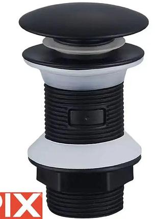 Донный клапан для умывальника без перелива rix bv-02 black 1 1/4" (кнопка) сlick-сlack