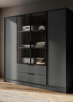 Шкаф четырёхдверный kelly rm 4d 206, графит
