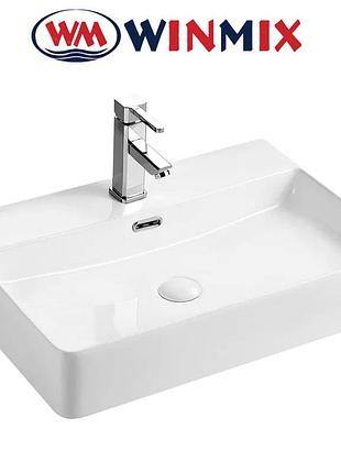 Раковина (вумивальник) накладна winmix premium quadro-0204 600*420*130 mm (біла)