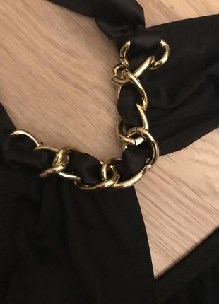 Стильный черный нарядный вечерний комбинезон с ожерельем на шее rainbow р.м5 фото