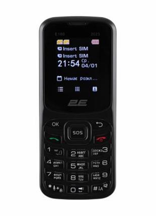 Мобiльний телефон 2e e180 2023 dual sim black (688130251044)