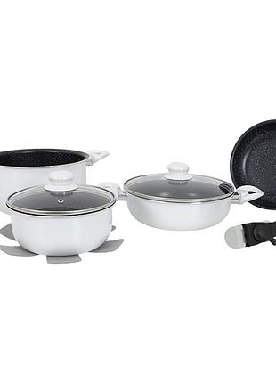 Набір посуду gimex cookware set induction 7 предметів white (6977221)
