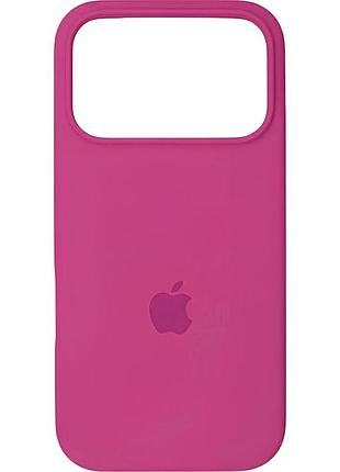 Силіконовий чохол для iphone 17 pro з закритим низом silicone case малиновий dragon fruit 48 (бампер)
