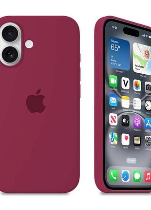 Силіконовий чохол для iphone 17 з закритим низом silicone case малиновий rose red 37 (бампер)