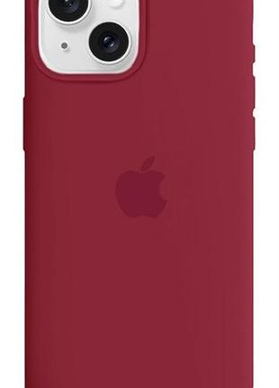 Силиконовый чехол для iphone 13 с закрытым низом silicone case малиновый rose red 36 (бампер)