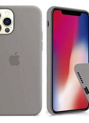 Силиконовый чехол для iphone 11 pro max с закрытым низом серый pebble 23 silicone case (бампер)