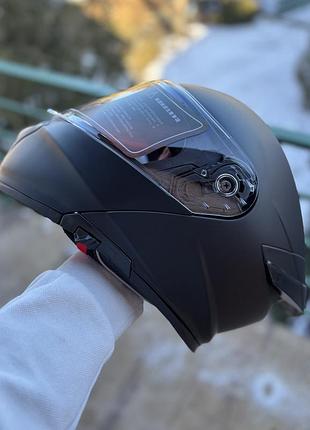 Брендовий шолом трансформер (модуляр) helmets чорний із окулярами m + подарунки: балаклава, чохол