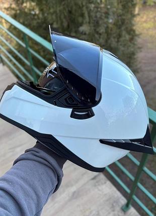 Мото шлем интеграл orlvs helmets 703 белый, с очками s + подарки: балаклава, чехол