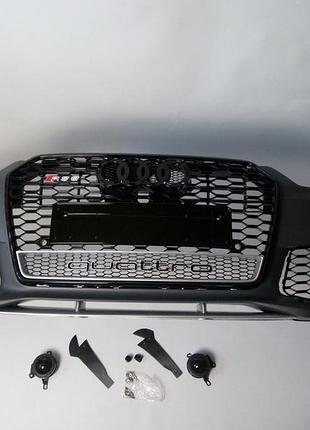 Передний бампер audi a6 c7 2015-2017 стиль audi rs6 (black)
