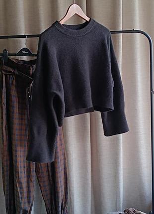 Короткий черный свитер asos oversize укороченный базовый l