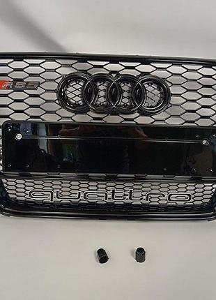 Решетка радиатора audi a5 в стиле rs5 (2007-2011) black + quattro