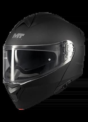 Мотошолом іспанський модуляр (трансформер) мт helmets mt genesis sv pure a1 black matt s + подарунок: чохол для зберігання