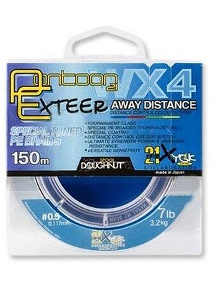Шнур pontoon 21 exteer away distance, 150m, 0.205mm, 22lb/9.9kg - multicolor