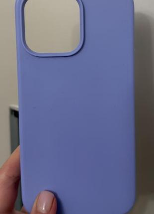 Чехол силиконовый  сиреневый цвет на айфон iphone 14 pro max