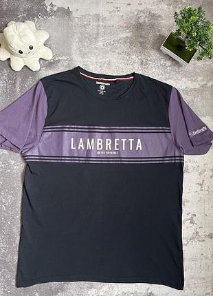 Чоловіча футболка lambretta,чорно-фіолетова,розмір 3хл,матеріал 100% котон