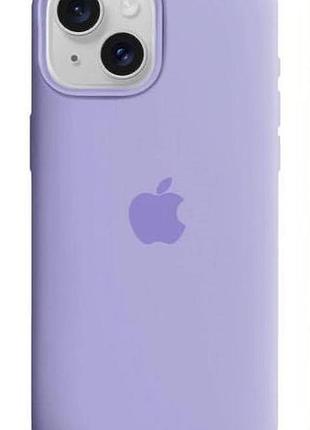 Силиконовый чехол для iphone 15 с закрытым низом silicone case фиалковый lilac 41 (бампер)