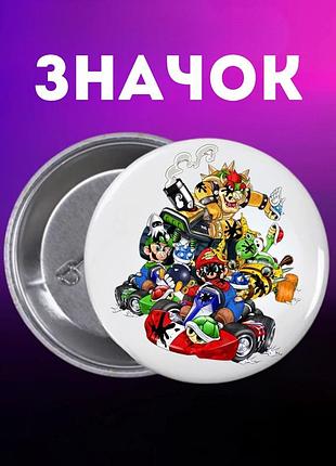 Значек супер марио super mario на булавке на рюкзак 44 мм 1 шт