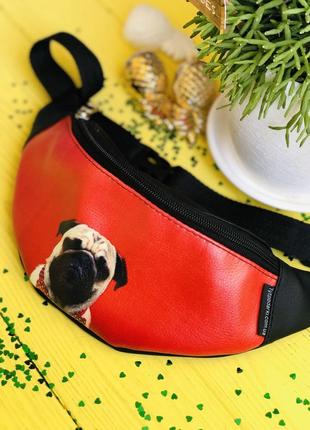 Сумка на пояс, бананка, барыжка , барсетка мопс