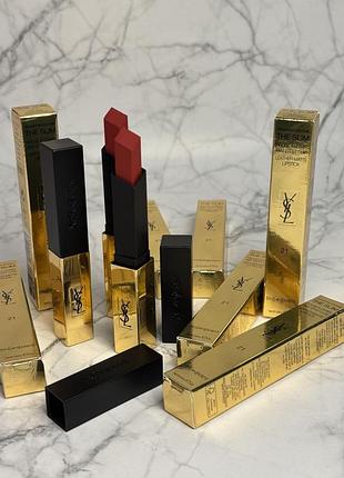 Помада для губ матова  ysl the slim  21 rouge paradoxe в оголошенні реальні фото  батч код на фото