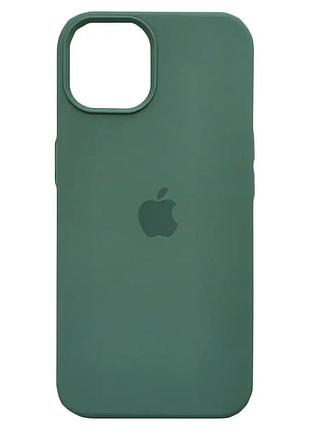 Силиконовый чехол для iphone 13 pro max с закрытым низом серо зелёный pine green 58 silicone case (бампер)