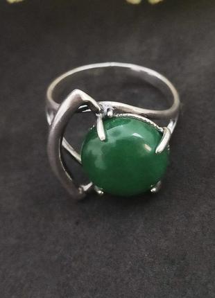 Серебряное кольцо с хризопразом, 925, серебро