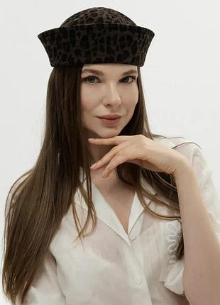 Тренд! женский берет морячка sailor hat, папайка, панама матроса, леопард мелкий