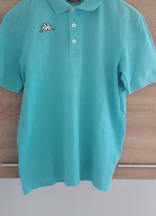 Поло, мужское бирюзовое kappa 
100% котон
l/xl
брендированные пуговицы хорошее состояние