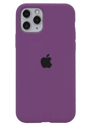 Силиконовый чехол для iphone 11 pro с закрытым низом silicone case full фиолетовый grape 43 (бампер)