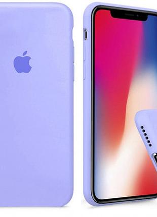 Силіконовий чохол для iphone x / xs (10) з закритим низом фіалковий lilac 41 silicone case (бампер)