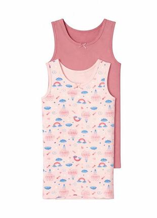 Майка бельевая набор 2шт. хлопковые для девочки lupilu ecoprint 486965 110-116 см (4-6 years) розовый