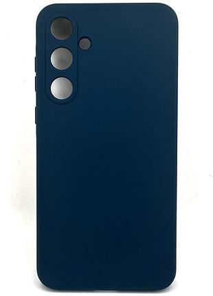 Силіконовий чохол для samsung a35 5g (a356) темно синій soft silicone case full (бампер)