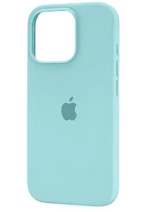 Силиконовый чехол для iphone 12 pro max с закрытым низом бирюзовый sea blue 21 silicone case (бампер)